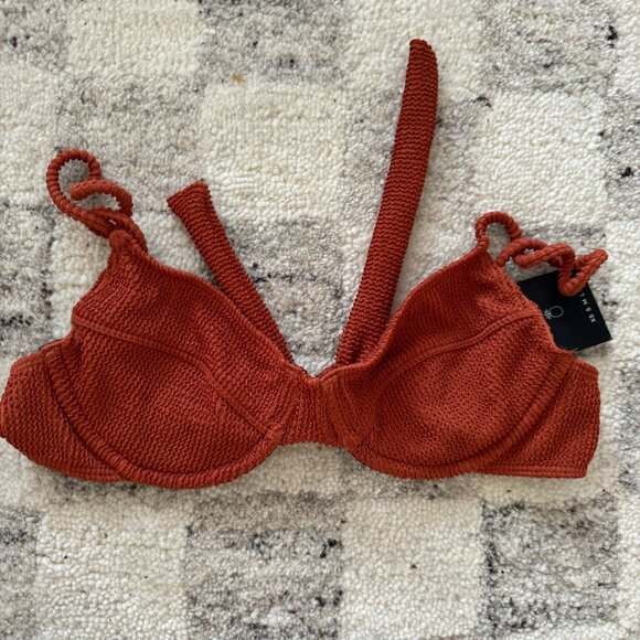 NWT Skatie Kate Bikini Top Cinnamon CRINKLE - Picture 3 of 3